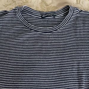 Brandy Melville navy and white striped short sleeve